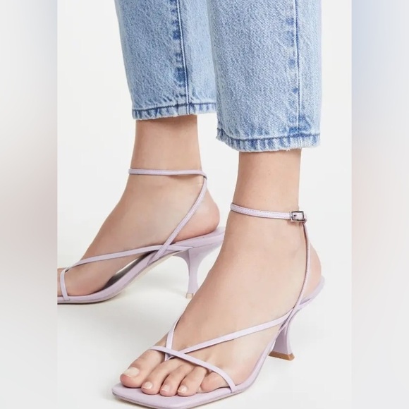 Jeffrey Campbell Fluxx Leather Square Toe Strappy Sandals in Lilac size 6.5 - Picture 11 of 12